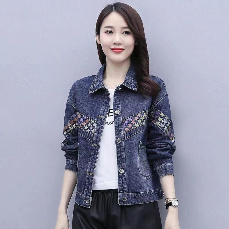 Ženska jesenska oversize jakna od trapera, korejski stil, opušten kroj, patchwork detalji, svestrana