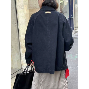 Traper jakna s radnim siluetom, pamučna tkanina, dugi rukavi, korejski stil