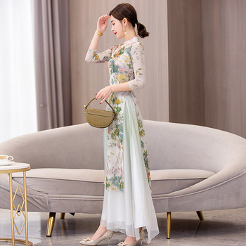 Cheongsam Dance Costume за бални танци - мрежеста тъкан със спандекс, пролет 2023 издание