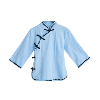 Top - Uniforma učenika iz razdoblja Republike, retro kineskog stila završna odjeća, kineskog stila izvedbeni top - Polyester, ljeto 2023, udio vlakana ispod 30%