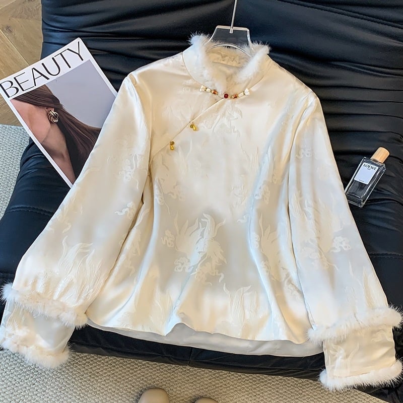 Женско яке в стил Тан с жакард и подплата — памук и полиестер смес, основен полиестер до 30%, за всички сезони