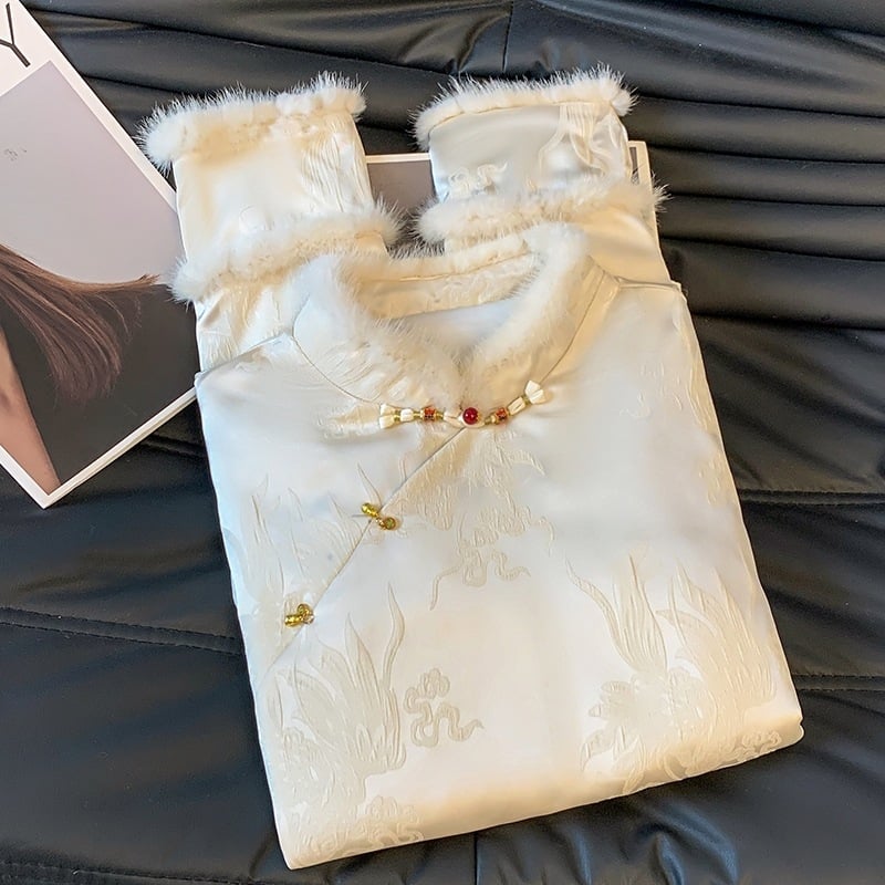 Женско яке в стил Тан с жакард и подплата — памук и полиестер смес, основен полиестер до 30%, за всички сезони