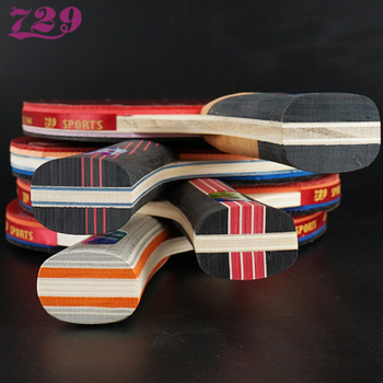 Rachetă tenis de masă 729 Friendship, 5 straturi din lemn, lamă de plop, cauciuc cu adeziv invers, priză orizontală, single