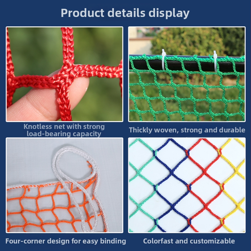 Kötés nélküli poliesters háló játszótéri izolációhoz – védőháló erkély-korlátnak, munkahelyi kerítés, esés elleni védelem, jogosult magánmárka