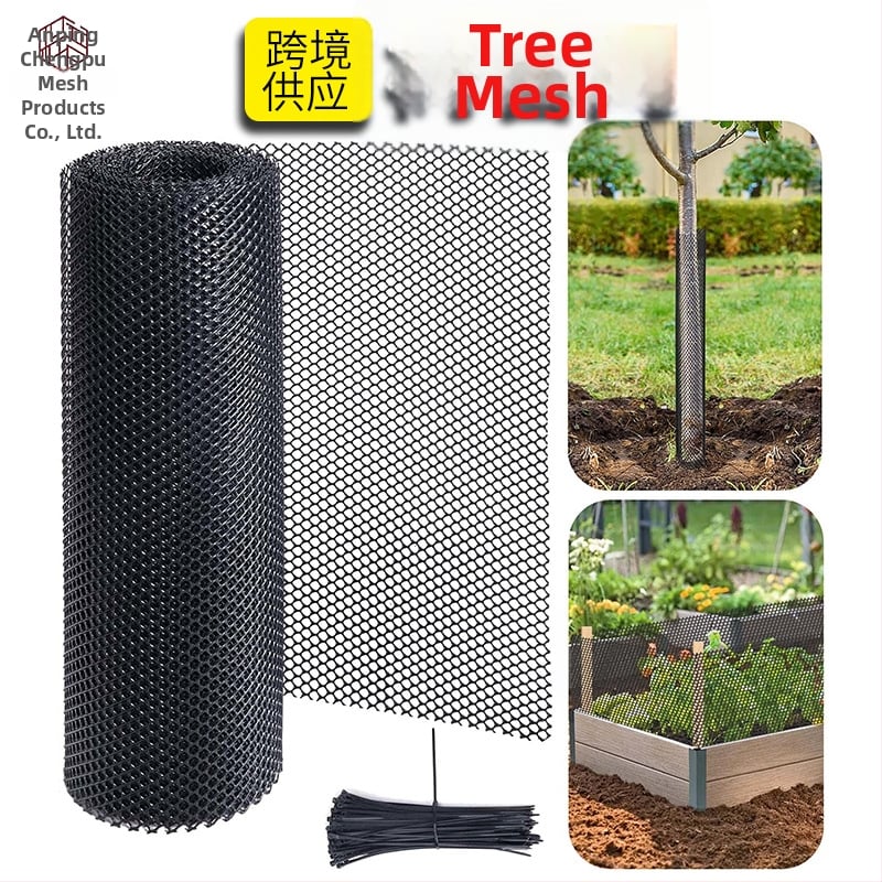 Műanyag hálókerítés fák védelmére az állatok által okozott harapás ellen; védő és dekoratív háló tenyésztésre