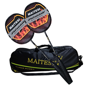 Rachetă de badminton din fibră de carbon, ultra-ușoară, lamă dreaptă, greutate 75–79 g, fire din fibră de mătase