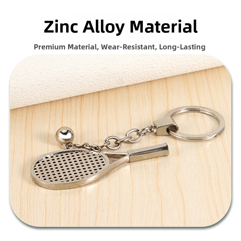 Κλειδοθήκη ρακέτας — μεταλλικό κρεμαστό, δυνατή προσαρμογή, εκτύπωση λογότυπου, ατομική συσκευασία