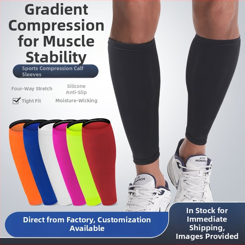 Protecții pentru gambe pentru adulți - Respirabili, elastici, cu bandă antiderapantă din silicon; 85% poliester, 15% spandex; pentru alergare, baschet și fotbal