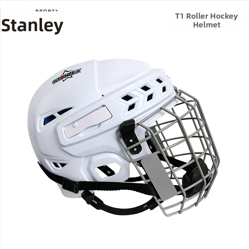 STL hokeja ķivere – PP + EVA + oglekļa tērauda konstrukcija, piemērots ledus hokejam, riteņhokejam un laukuma hokejam, galvas aizsardzība