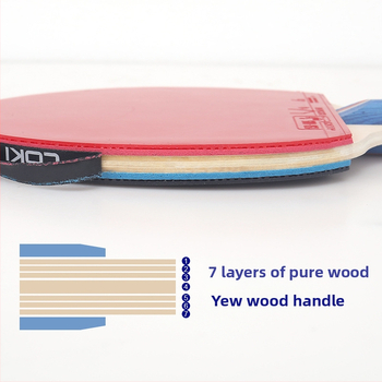 Set de rachete tenis de masă cu lamă din poplar, cauciuc reverse-glue, rachetă cu lovire dreaptă, logo imprimat, personalizare disponibilă