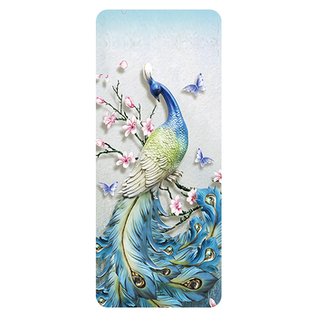 Μάτ γιόγκα με σουέντ εκτύπωση και καρτούν σχέδιο, απορροφά τον ιδρώτα, αντιολισθητικό, φυσικός καουτσούκ, φορητό και διπλούμενο