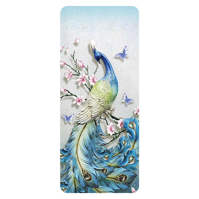 Μάτ γιόγκα με σουέντ εκτύπωση και καρτούν σχέδιο, απορροφά τον ιδρώτα, αντιολισθητικό, φυσικός καουτσούκ, φορητό και διπλούμενο