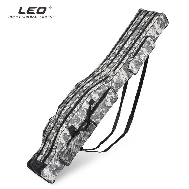 Leo taška na morské rybárčenie, Oxford látka, 3-vrstvová skladacia taška s veľkým bruchom, ramenná taška na prúty, kód 28028