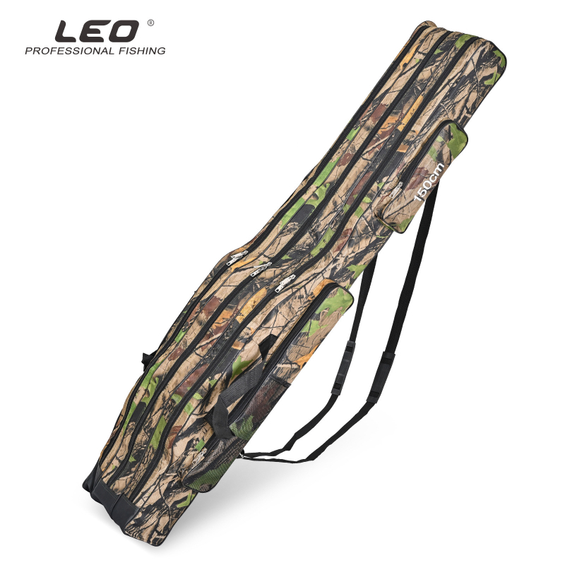 Leo taška na morské rybárčenie, Oxford látka, 3-vrstvová skladacia taška s veľkým bruchom, ramenná taška na prúty, kód 28028