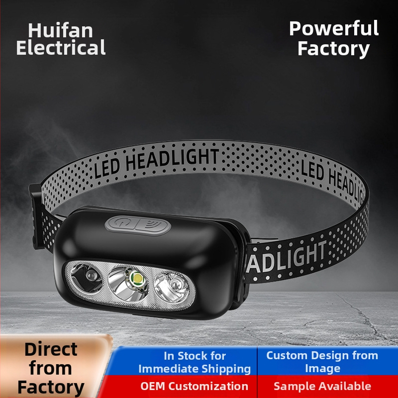 LED fejlámpa — ultra könnyű, újratölthető, 5W, 14500 akkumulátor (400mAh), hatótáv 50 m-ig, kempingezéshez és éjszakai bringázáshoz