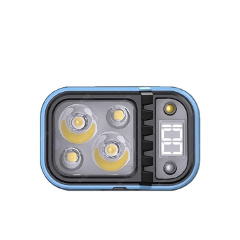 LED fejlámpa digitális kijelzővel, akkumulátoros működés, 500 m sugarú fénysugár, 6 óra üzemidő, súly 52 g