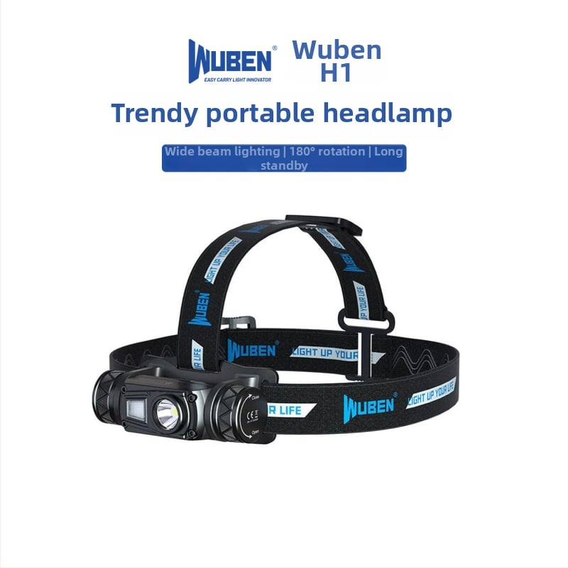 Wuben LED fejlámpa, 1200 lumen, alumínium ötvözet test, 2600 mAh USB újratölthető akkumulátor, 100–200 m hatótáv