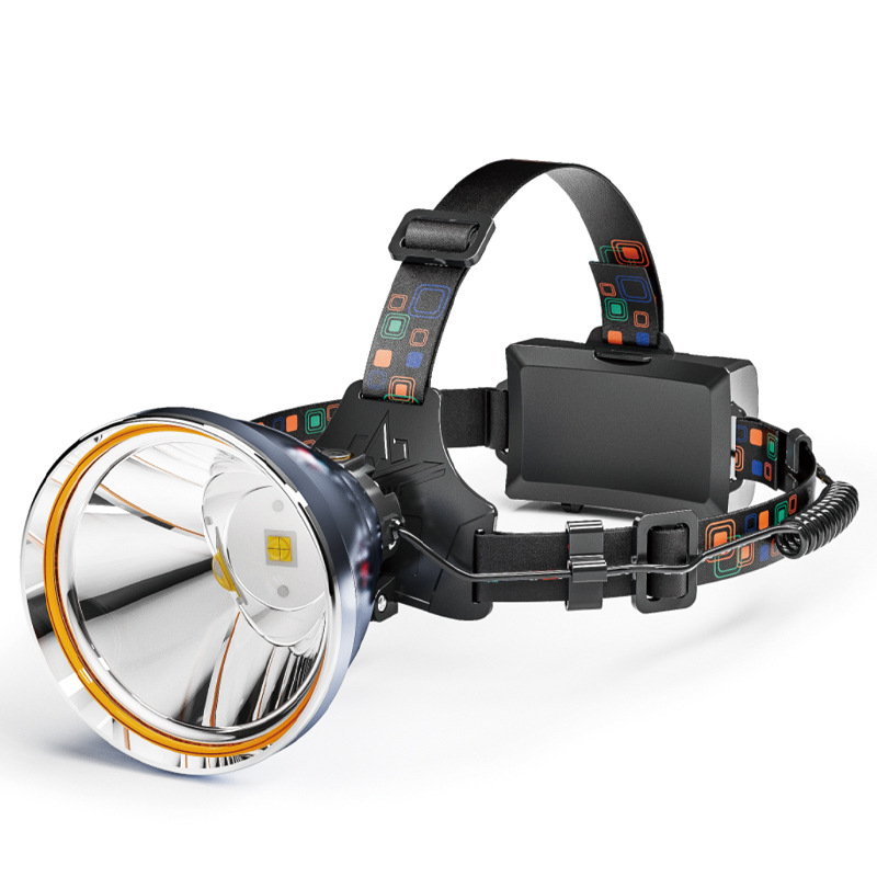 Tölthető, vízálló halászati fejlámpa kültéri kempingezéshez – LED 25W, 6000mAh akkumulátor, töltés, hatótávolság 200–500 m