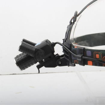 Fejlámpa 3-LED-del, T6 fókusz, USB töltés, 10W, 1800mAh, hatótáv 200–500 m