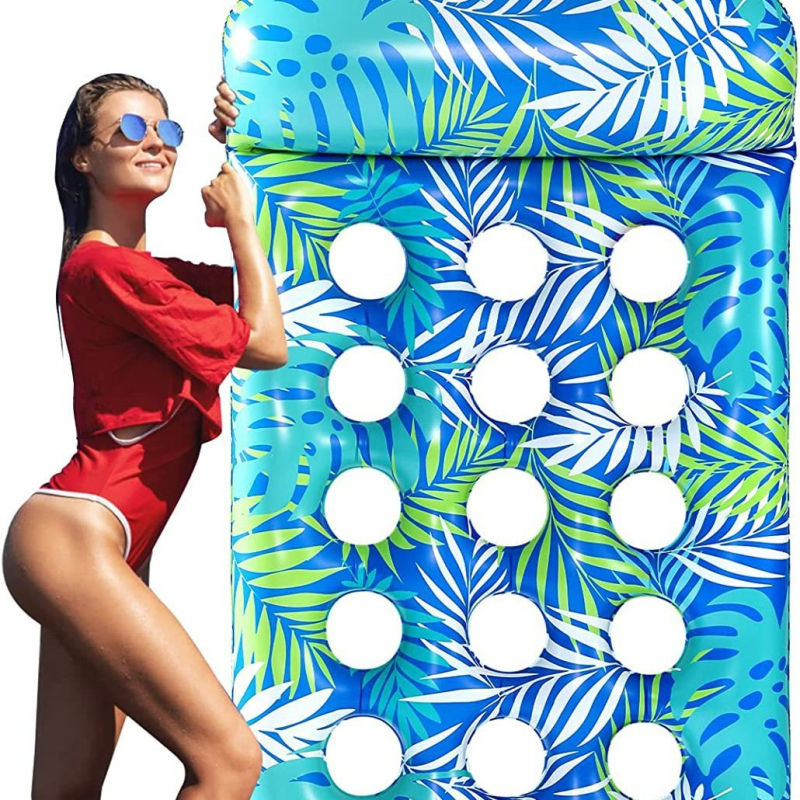 Cardinal удебелен надуваем воден плавателен матрак с облегалка за възрастни, с ивици, PVC дебелина 0.22-0.25 мм, екологично чист PVC, подходящ за плуване и ходене във вода