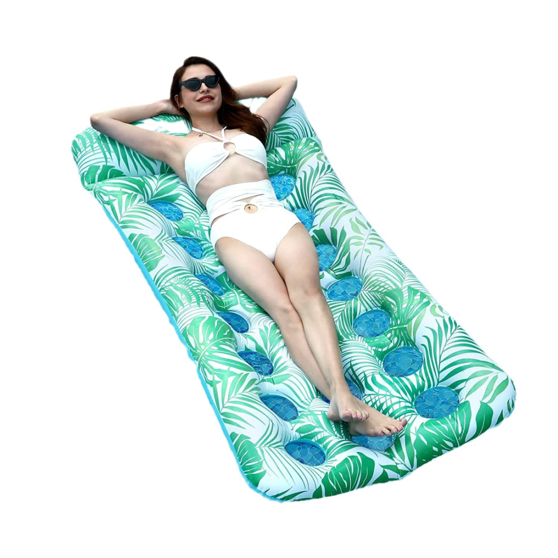 Cardinal удебелен надуваем воден плавателен матрак с облегалка за възрастни, с ивици, PVC дебелина 0.22-0.25 мм, екологично чист PVC, подходящ за плуване и ходене във вода