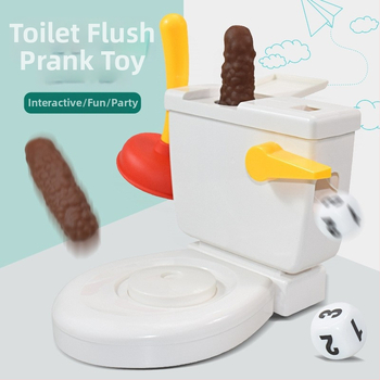 Настолна игра за шеги с механизъм за изстрелване на изпражнения от тоалетна, мултиплейър, интерактивна за родители и деца, пластмасова конструкция