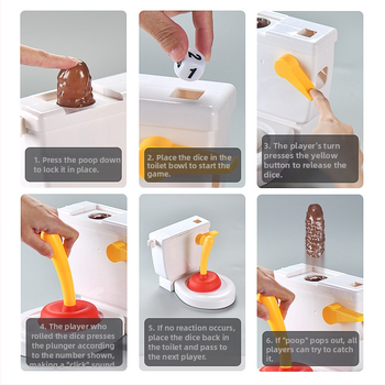 Настолна игра за шеги с механизъм за изстрелване на изпражнения от тоалетна, мултиплейър, интерактивна за родители и деца, пластмасова конструкция
