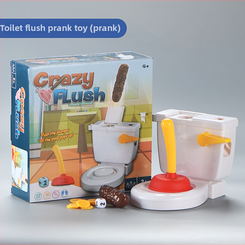 Настолна игра за шеги с механизъм за изстрелване на изпражнения от тоалетна, мултиплейър, интерактивна за родители и деца, пластмасова конструкция