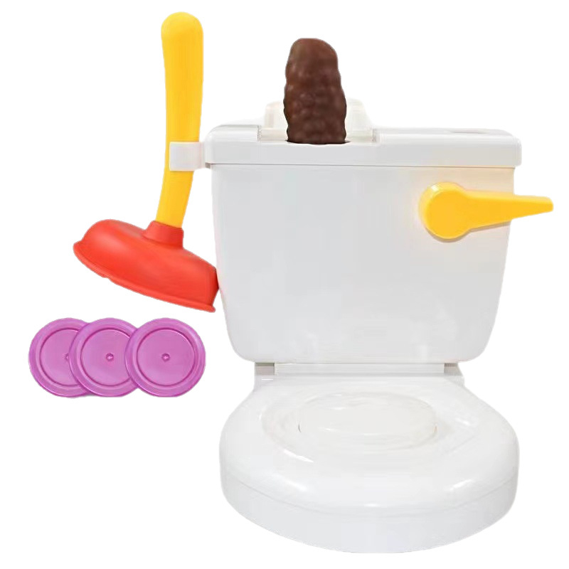Настолна игра за шеги с механизъм за изстрелване на изпражнения от тоалетна, мултиплейър, интерактивна за родители и деца, пластмасова конструкция