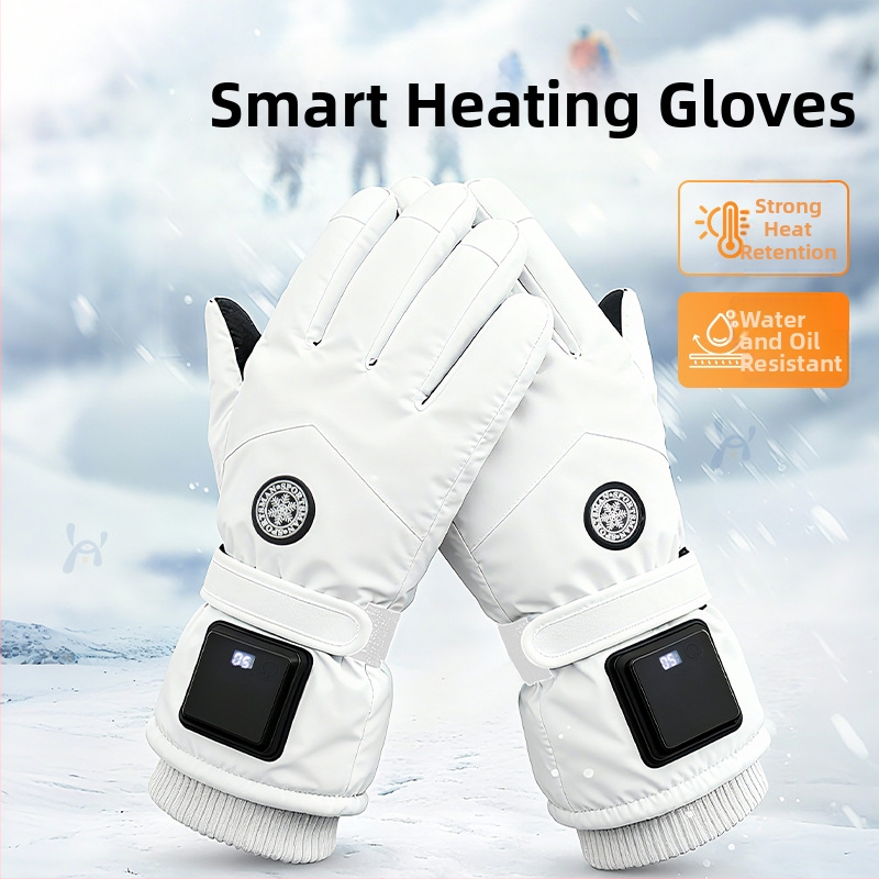 USB uzlādes apkures cimdi ziemai – universālie pieaugušajiem, samta materiāls, noliktavā