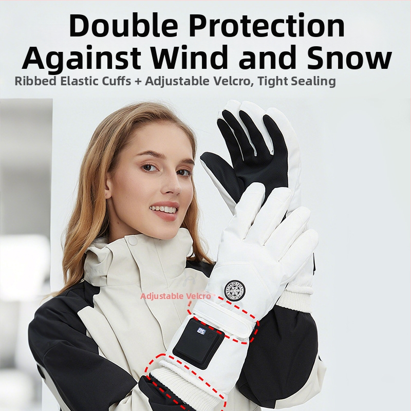 USB įkraunamos šildančios pirštinės žiemai – unisex suaugusiems, samto audinio, sandėlyje