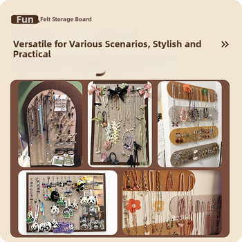 Šperkovnica stojan, tri poschodia, nordický štýl, PET konštrukcia s plášťom z filcu, laserové spracovanie