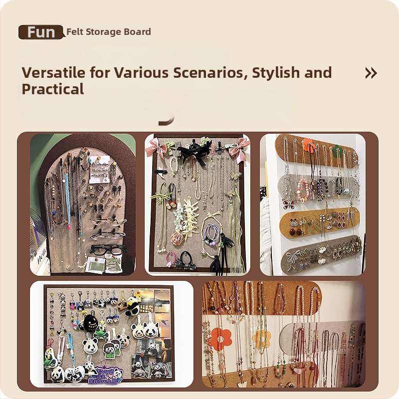 Šperkovnica stojan, tri poschodia, nordický štýl, PET konštrukcia s plášťom z filcu, laserové spracovanie