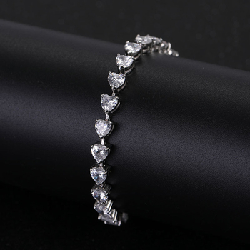 Narukvica od S925 srebra, srcolikog oblika, jednostavan ženski stil, elektroplatiranje