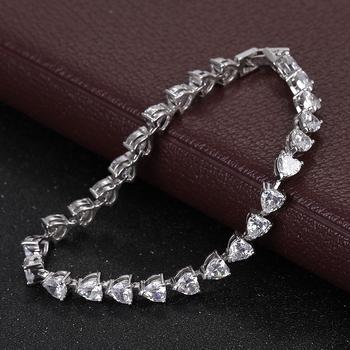 Narukvica od S925 srebra, srcolikog oblika, jednostavan ženski stil, elektroplatiranje