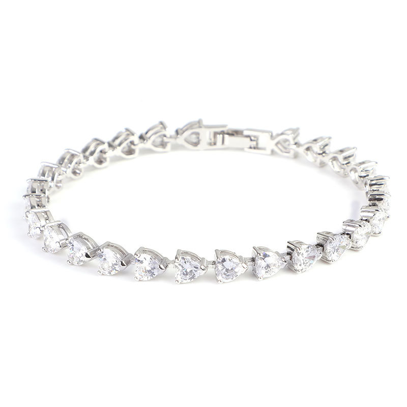 Narukvica od S925 srebra, srcolikog oblika, jednostavan ženski stil, elektroplatiranje