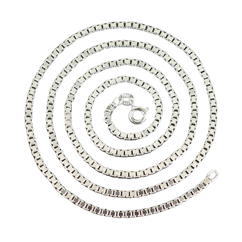 Colier box chain din argint 925, multistrat, fără pandantiv, electroplacat