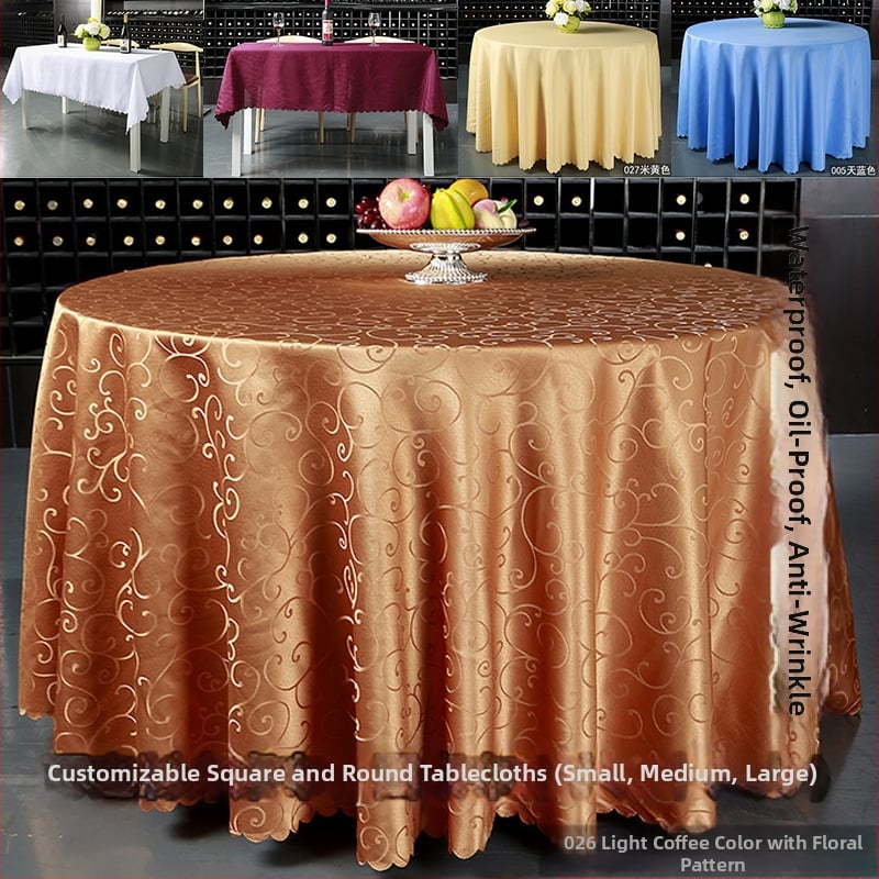 Покривка за маса кръгла, плат, еднотонна, хотелски стил