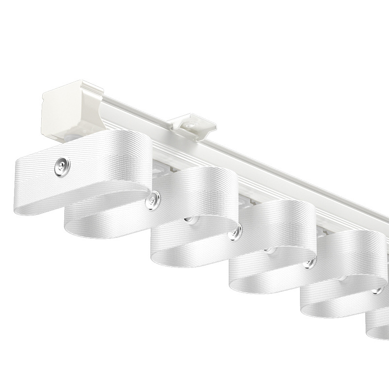 Tiha tračnica za zavjese od aluminijske legure, S-oblik vala vode, model S290, tip 1001, moderan minimalistički stil