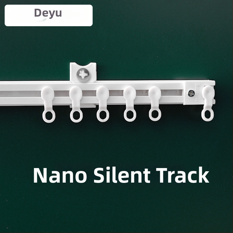 Deyu nano perforētā aizkaru šīna — klusa slīdēšana, plastmasas materiāls, moderns stils, sānu uzstādīšana pie stūra loga
