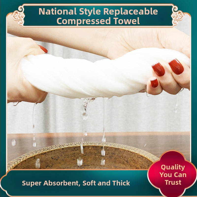 Yashijie Ühekordne tihendatud rätik taimsest kiust – 20–30 g, kodu ja reisimiseks