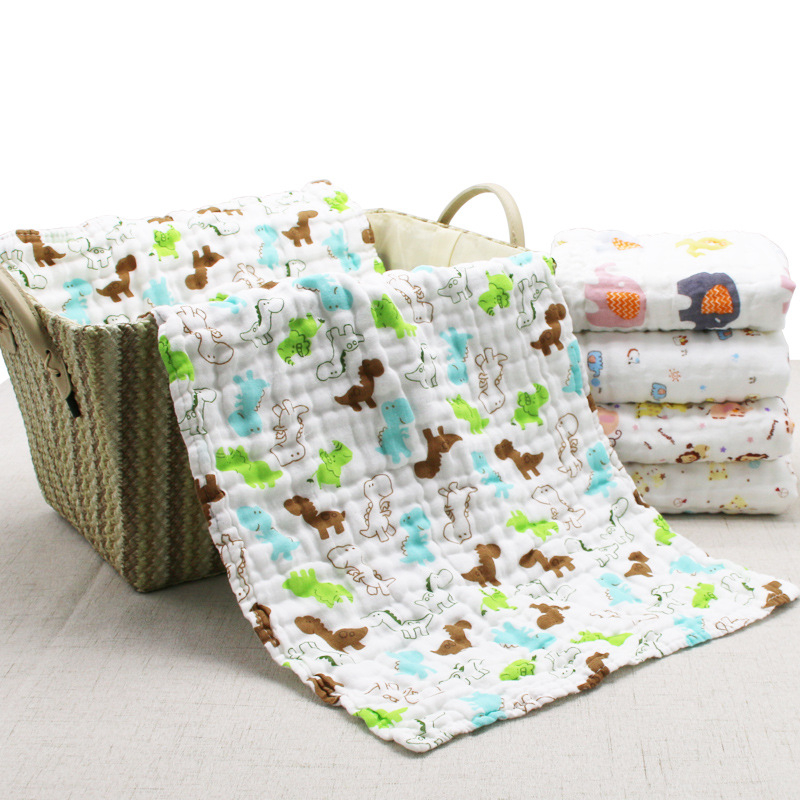 Hat rétegű 100% pamut géz törölköző, nagy sűrűségű anyag, arcra és testre