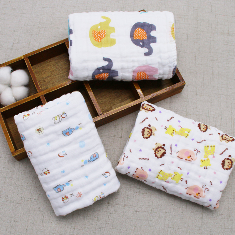 Hat rétegű 100% pamut géz törölköző, nagy sűrűségű anyag, arcra és testre