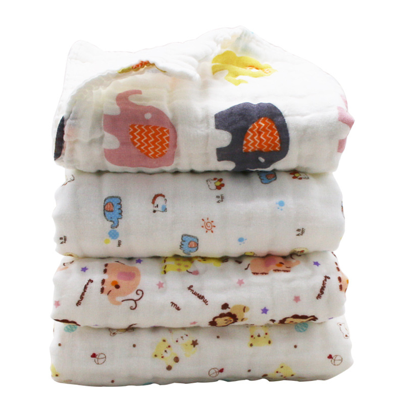 Hat rétegű 100% pamut géz törölköző, nagy sűrűségű anyag, arcra és testre