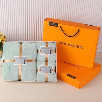 Koraļļu flīsi dvieļu komplekts dāvanas kastītē, 230 g, plakanais audums, logotipa druka pieejama.