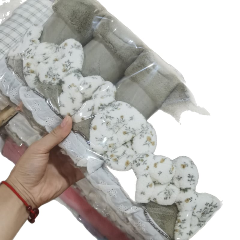 Set uterák do kúpeľne s malým kvetinovým vzorom, absorpčný, bez chlpov, coral fleece, hladké tkanie, 150D, 50–80 g, obsahuje uteráky na telo a na tvár