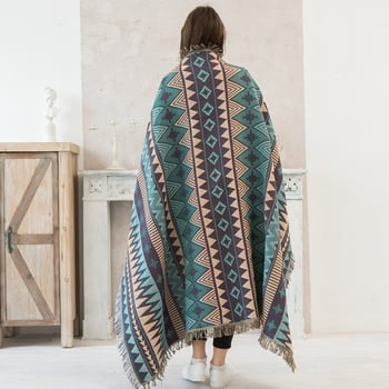 Presvlaka za kauč boho Navajo uzorak, za sve sezone, geometrijska zaštita od prašine, za kombinirane kauče. Mješavina tkanine: 57,5% glavna vlakna; 23,9% pamuk.