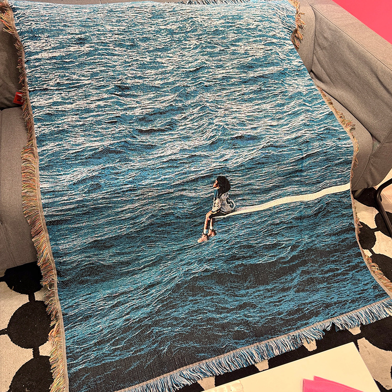 Гоблен за всекидневна – памучна тъкан, пейзажен мотив, INS стил, 800–999 г