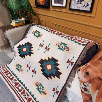 Boho stil pamuk deka s geometrijskim uzorkom, 800–999 g, INS stil, pogodna za sve sezone