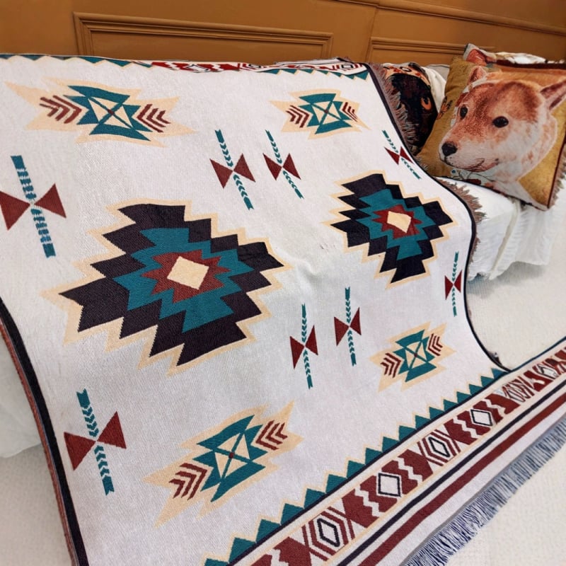 Boho stil pamuk deka s geometrijskim uzorkom, 800–999 g, INS stil, pogodna za sve sezone